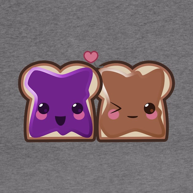 Kawaii Peanut Butter and Jelly by LyddieDoodles